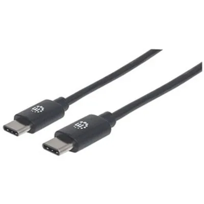 Produktbild von Manhattan 354882 3 m USB Datentransferkabel - Zweiter Anschluss: 1 x USB 2.0 Type C - Male - 480 Mbit/s - Abschirmung - Nickel Beschichteter Kontakt - 30 AWG - Schwarz