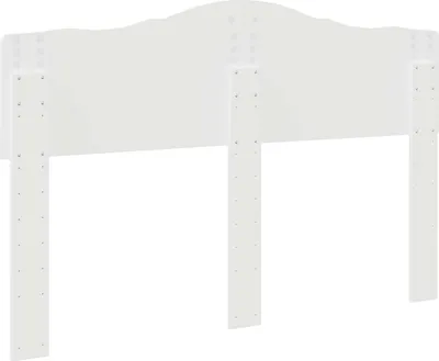 A white headboard with two vertical support legs, shown against a white background.
