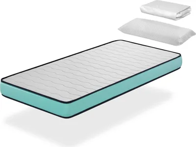 Obrázek produktu pro Sada dětské matrace 80 × 160 cm CONFORT PRO, výška 14 cm H2 + 1 polštář z paměťové pěny 80 × 35 cm + 1 chránič matrace 80 × 160 cm