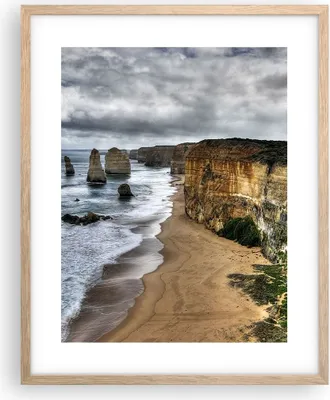 Produktbild von Gerahmtes Poster - Rahmen in heller Eiche - Strand Ozean Landschaft - 40x50 cm - Wand Bild - Wanddeko - Wandbilder - Wandposter - Bilderrahmen - Bilder - Kunstdruck - Wandbild - P2NPA40x50-0141