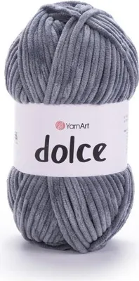 Produktbild von YarnArt Dolce 760 Grau Plüschgarn 100g 120m Chenille Amigurumi Häkeln