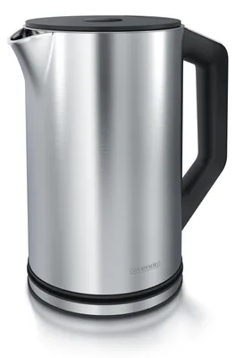Image de Bouilloire Arendo avec réglage de la température 40 - 100 °C, acier inoxydable, écran LED, 1,5L, 2200W, design double paroi, sans BPA, argent
