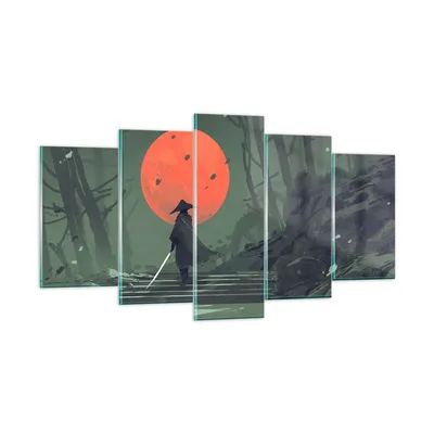 Produktbild von Bilder auf glas - Krieger Schwert - 160x85cm - Glasbilder - Wandbilder - Kunstdruck - zum Aufhängen bereit - Wanddekoration aus Glas - Glas Bilder - Wandbild auf Glas - 5 Teile - GEA160x85-3878
