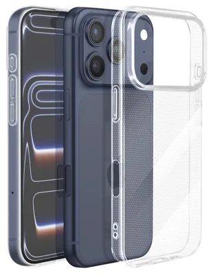 Obrázok produktu pre Mayaxess, odolné silikónové puzdro pre iPhone 17 Pro Max s vystuženými okrajmi, priehľadné