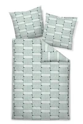 Produktbild von Janine Design Mako-Satin Bettwäsche-Garnitur MILANO 45055 Farbe rauchgrün-06 Größe 135x200 + 80x80cm