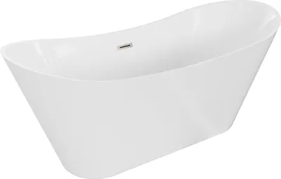 Produktbild von Mexen Celia freistehende Badewanne 170 x 75 cm, weiß, Überlauf gebürstetes Nickel - 52331707500-97