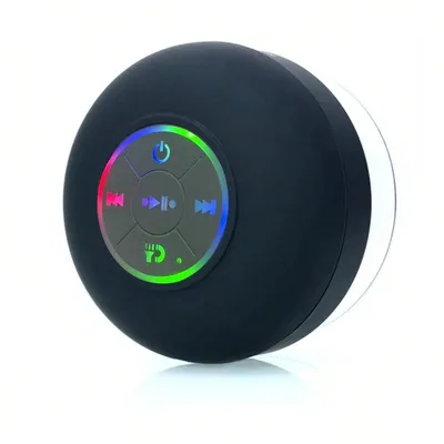Produktbild von Bluetooth Duschlautsprecher wasserdicht IPX4 – Wireless Speaker mit Saugnapf, LED Licht, Mikrofon & Freisprechen für Bad & Outdoor