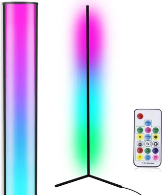 Immagine prodotto di INF Lampada da terra a LED angolare con cambio colore RGB Nero