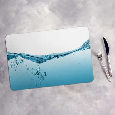Produktbild von Tischset 4x45x30 cm + 10fi cm Platzset Tischmatte Platzmatte Untersetzer - Spritzen Wasser