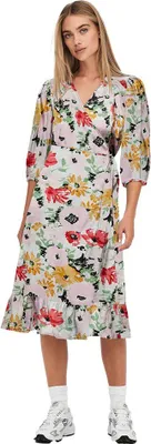 Produktbild von Only Olivia Wrap Midi Kleid Mit 3/4-ärmeln Mehrfarbig S Frau Mehrfarbig S