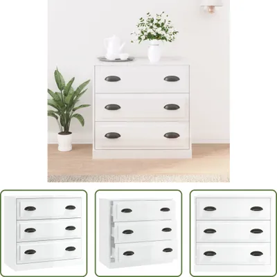 Produktbild von The Living Store Sideboard Hochglanz-Weiß 70x35,5x67,5 cm Holzwerkstoff