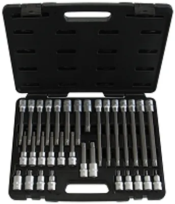 Produktbild von Schraubendreher-Einsätze Steckschlüssel-Set Keilnut 1/2"-Antrieb 32-tlg. M5-M14