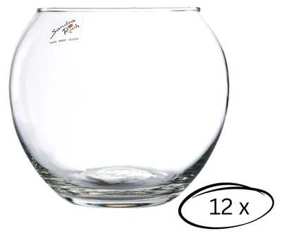 Produktbild von 12er Set Kugelvasen Teelichthalter GLOBE KUGEL Glas H. 13,5cm D 14cm Sandra Rich
