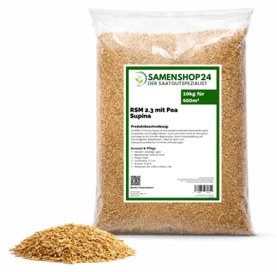 Produktbild von RSM-Rasensamen 2.3 mit Poa Supina 10kg Gebrauchsrasen Spielrasen für schattige feuchte Lagen