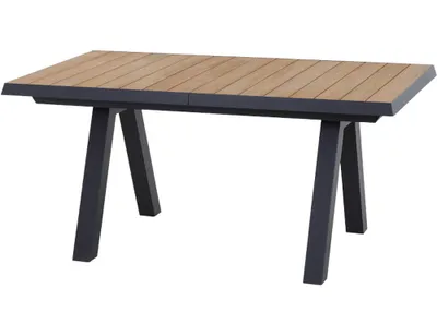 Produktbild von Siena Garden Tirana Dining Tisch, ausziehbar 160/200x100 cm – Aluminium (matt anthrazit) &Teak