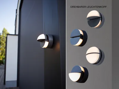Produktbild von LUTEC Eklips LED Wandleuchte 2fach 3000 K 13W IP54 Anthrazit