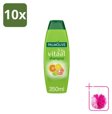 Productafbeelding van 10 x Palmolive Fris Vitaal Shampoo - Citrus - 350 ml - Verpakking met 10 stuks