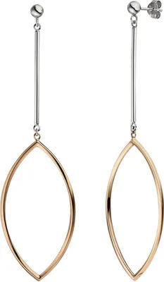 Produktbild von Ohrhänger Hängerstecker spitzoval, 925 Silber rotvergoldet Ohrringe Ohrschmuck