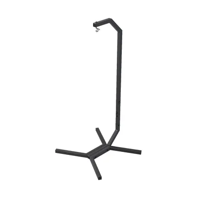 Image de QLS Chaise suspendue Structure acier avec crochet 203 cm Stable jusqu'à 100kg Outdoor Noir 11258