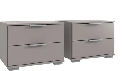 Obrázek produktu pro Nachtkommode >Easy Plus< (2er-Set) in SAHARAGRAU - 52x40x38cm (BxHxT)