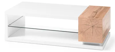 Produktbild von home24 Couchtisch - Weiß / Eiche Nachbildung