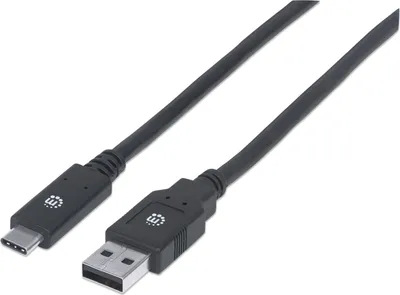 Produktbild von MANHATTAN USB 3.1 Gen1-Kabel C-Stecker/A-Stecker 2m schwarz