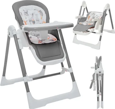 Produktbild von Baby Vivo 3in1 Kinderhochstuhl / Babywippe höhenverstellbar für Kinder - Lulu in Grau