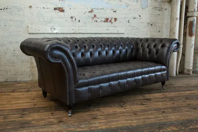 Produktbild von Klassische Chesterfield Sofa 3 Sitzer Design Sofas Polster Couchen Leder Braun