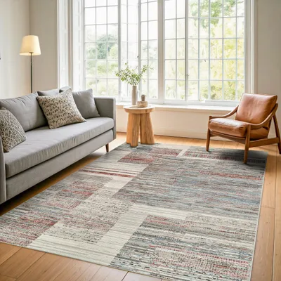 Produktbild von Tapiso Teppich RETRO Modern Used Effekt Braun Grau Wohnzimmer 200 x 300 cm