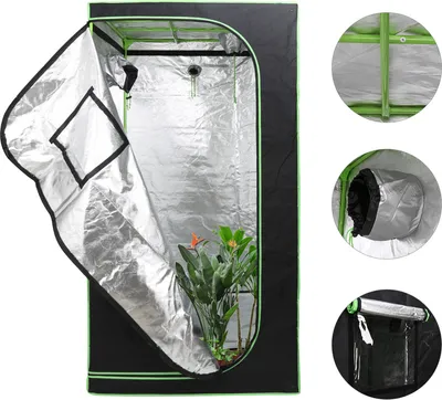 Immagine prodotto di VINGO Growbox Finestra di osservazione Serra Tenda per piante da interno 100*100*200CM