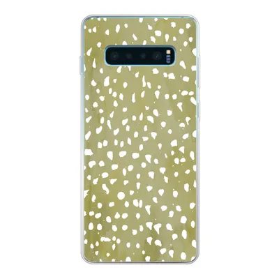 Produktbild von MuchoWow® Handyhülle Schutzhülle Hülle für Samsung Galaxy S10 Plus Polka dots - Weiß - Grün Silikon Softcase Handy Hülle - Schutzhülle