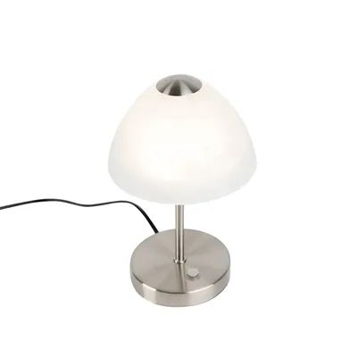 Produktbild von Trio Leuchten - Modern Design Tischleuchte I Tischlampe I Lampe I Leuchte stahl I nickel matt dimmbar inkl. LED - Joya Touch-funktion Dimmer I Dimmbar I Wohnzimmer I Schlafzimmer - Stahl Rund - I (nic