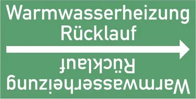 Produktbild von Dreifke® Rohrleitungsband Warmwasserheizung Rücklauf, DIN 2403, ab Ø 15mm, gr...