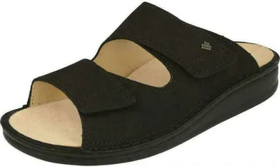 Produktbild von Uni Pantolette Finn Comfort Riad, Schwarz, Leder, NEU - Damenschuhe Pantolette / Zehentrenner, Schwarz, leder (buggy)
