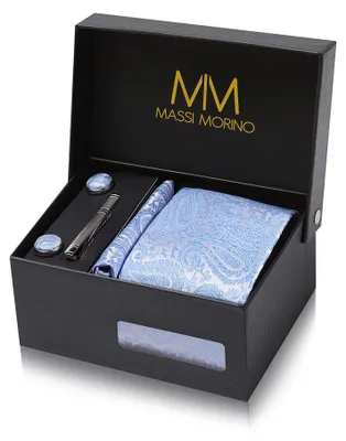 Productafbeelding van Stropdas set - Stropdas en das - Manchetknopen en pochet - Heren - Geschenkdoos