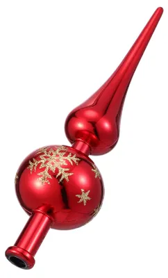 Baumspitze mit Pailletten, rot, 23 cm, Kunststoff, für Weihnachtsbaum