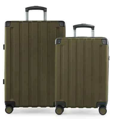 Image de HAUPTSTADTKOFFER Q-Damm - Set de valises  Valise cabine + valise de voyage moyenne avec extension, set de 2 valises à coque rigide, 4 roulettes, Check-In Luggage, TSA, Avocado