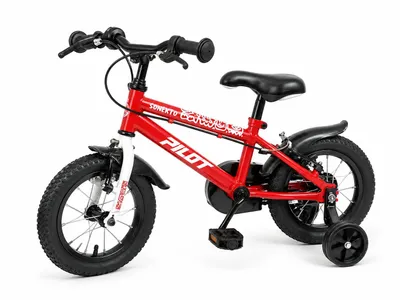 Image de Vélo d'apprentissage 12 pouces, vélo pour enfant Sonetko avec roues stabilisatrices, vélo pour garçon, 1 vitesse, freins V-brake, rouge