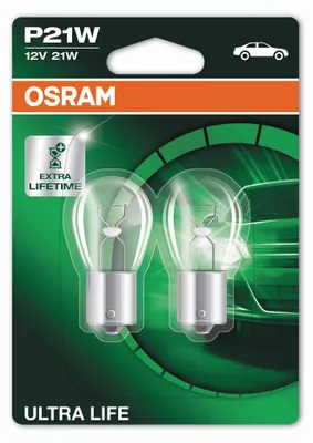 2x Original Osram ULTRA LIFE BA15s P21W Lampen Birnen – Produktansicht