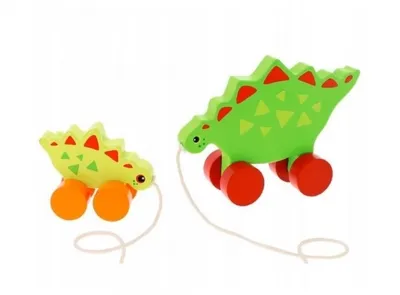 Obrázek produktu pro Edukační dřevěná tahací hračka 2 Dinosauři Trefl, zelená