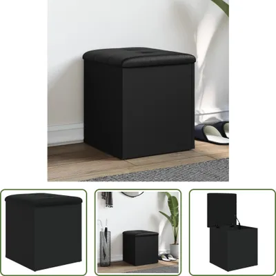 Productafbeelding van De Living Store zitbank met opbergruimte, zwart, 42x42x45 cm, van houtvezel