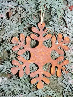Image de Rostikal Décoration hivernale Flocon de neige Ø 20 rouille Décoration jardin Noël Suspension métal