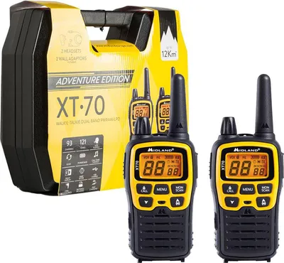 Obrázek produktu pro Midland XT70 Adventure, 93 kanály/kanálů, 433.075 - 446.09375 MHz, 12000 m, LCD, AA, 17 h