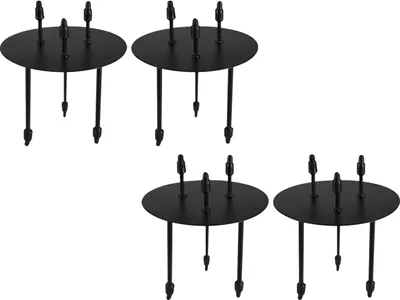 Produktbild von Metall Kerzen-Stecker 4er Set schwarz Stumpenkerzen Kerzen-Halter
