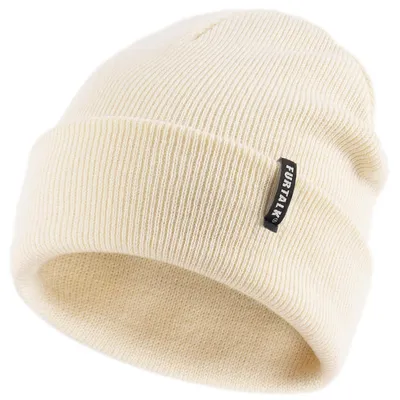 Immagine prodotto di Berretto invernale per bambini, modello beanie, in maglia, adatto a ragazzi e ragazze, color beige, taglia 3-8 anni