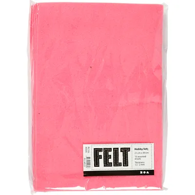 Produktbild von Creativ Company CC Hobby Filz A4 Pink 10 Stück