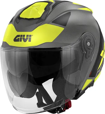 Produktbild von Jet Helm GIVI X25 Target Matt Titan Schwarz Gelb größe XS