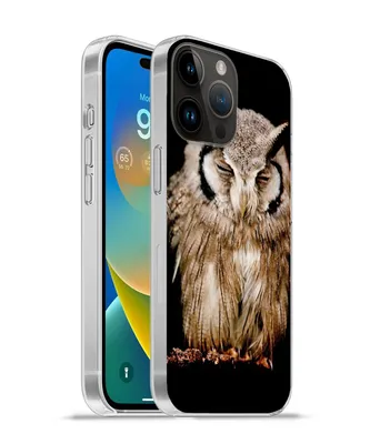 Produktbild von MuchoWow® Handyhülle Schutzhülle Hülle für Apple iPhone 14 Pro Max Eule - Vogel - Schwarz Silikon Softcase Handy Hülle - Hardcover