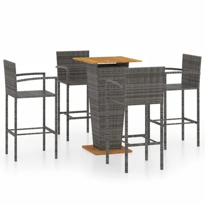 Produktbild von vidaXL 5-tlg. Gartenbar-Set Grau