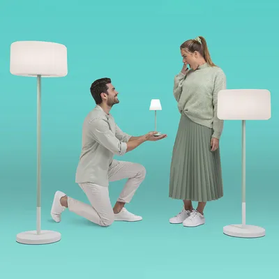Zdjęcie produktu dla Nowoczesna lampa solarna stojąca CHLOE PLANT WOOD LED, regulowana wysokość, drewno + RGB, akumulator, do użytku wewnątrz i na zewnątrz, klasa szczelności IP65
